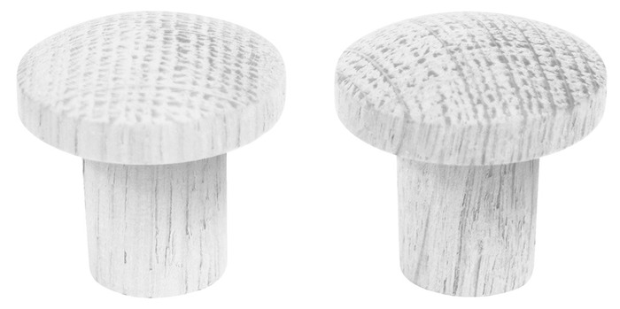 Treknott Ø25 mm hvit eik - 2 stk.